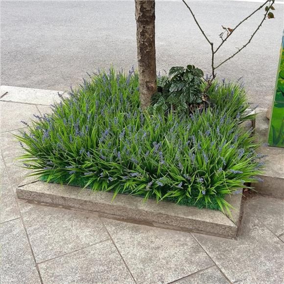 12Bundles Artificial Plants Outdoor Fake Monkey Grass with Flower for Pot Garden - Picture 6 of 6